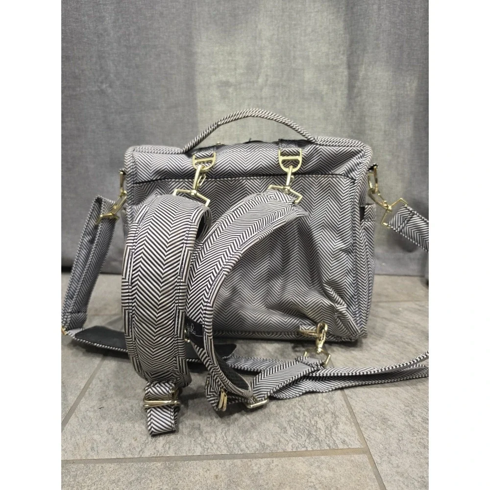 JuJube Backpack Diaper Bag Black & White, Adjustable Strap, Backpack Straps